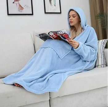Pătură Cu Mâneci Femeile Supradimensionate Hanorac Fleece Cald Hanorace Jachete TV Gigant Pătură Femei Hoody Halat Casaco Feminino