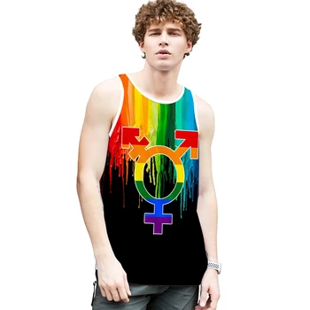 LGBT Curcubeu Lesbiene, Gay Costum de Vară se Răcească 3d Culturism Rezervor Topuri fără Mâneci Bărbați Femei de Fitness, Vesta Casual Unisex Haine