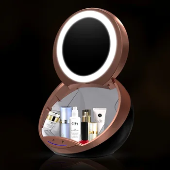 2021 Noul Smart Cosmetice Cutie de Depozitare de Ridicare a CONDUS Lumina de Umplere Cosmetice de Depozitare Cutie Oglindă Rotative, Touch Reglaj Oglinda