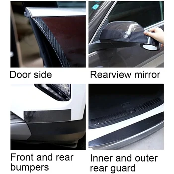 DIY Autocolante Auto Benzi Decor Fibră de Carbon Folie de protecție Ușă de tablou de Bord Oglinzi Capac Bara Semifabricate 4x4 Accesorii Auto