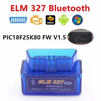 ELM327 Hardware V1.5 Cip PIC18F25K80 Bluetooth ELM327 V1.5 Auto Cititor de Cod de Super-MINI ELM 327 Funcționează PE Android Symbian FW V1.5
