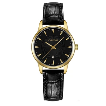 Top Stil pentru Femei de Moda Ceas de Lux din Piele Trupa Cuarț Analogice Încheietura Ceas de Aur Doamnelor Rochie Reloj Mujer Negru Ceas