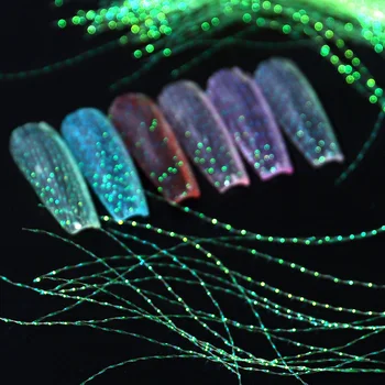 Fluorescente cu Incandescență Decoratiuni de Arta Unghiilor Holografic Linii Colorate de Mătase Moda DIY Modele de Unghii Manichiura Accesorii Nail Art