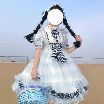 Alice Lolita Ia Bluza Sling Scurt SleeveFull Costum de Vara pentru Femeie rochie victorian gothic lolita alb lolita rochie lolita jsk