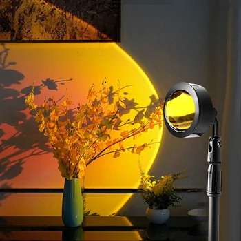 Lumina de noapte USB Curcubeu Și Apus de soare Roșu Proiector Noptiera Atmosfera Lampă de Masă iubitor de cadou dormitor bar de cafea CONDUS Blând decor