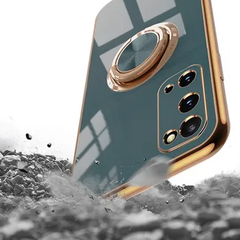 De Lux Placare Carcasele De Silicon Pentru Samsung Galaxy S20 S21 Plus S20 21 Ultra Nota 20, Ultra Telefon Inel Magnetic Titularul Capacul Suportului