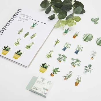 46 Buc/cutie Jurnal de Papetărie etichete Verde Botanică Viața Seria Scrapbooking Stick Eticheta DIY Decorare Planificator Album