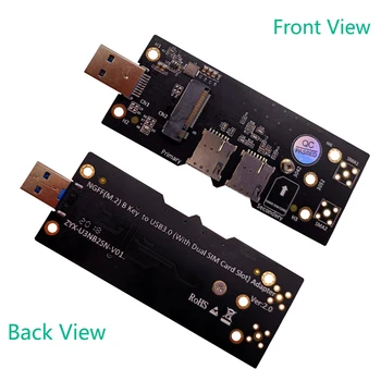 Unitati solid state M. 2 până la USB 3.0 Adaptor Convertor de Expansiune Card de Carduri cu Dual Fantei pentru Cartela NANO SIM pentru 3G/4G/5G Suporta dual SIM nano împinge
