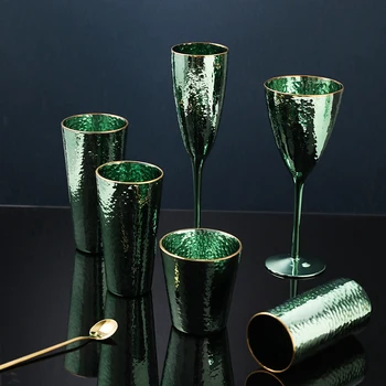 Nordic de lux vin verde de sticlă ceașcă Cupă de șampanie, pahare de băut Acasă ceașcă de ceai Negru cu lapte lulu lamaie cesti de apa Drinkware
