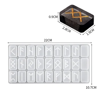 Simbol de energie Rune Scrisoare Cuvânt Ciocolata Model de Oglinda Turnare Mucegai Silicon Cristal Rășină Epoxidică Mucegai DIY Pandantiv forme pentru copt