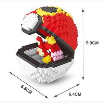 10 stiluri de Pokemon mingea blocuri mici particule mini clădire asamblate Pikachu jucărie jucării educative