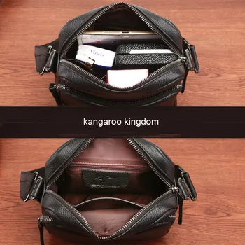 KANGAROO KINGDOM brand de lux barbati geanta din piele de sex masculin saci de umăr oameni de afaceri saci de messenger