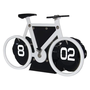 Retro-Stil de Bicicletă în Formă de Page Flipping Ceas Clasic Mecanic de Birou Ceas afisaj Digital pentru Decorarea Biroului