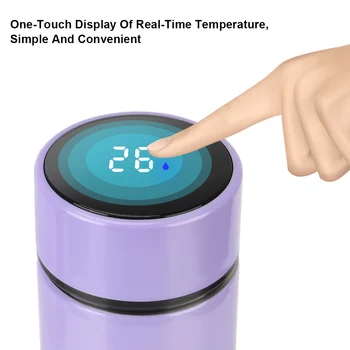500ML Digital cu Led de Afișare a Temperaturii Sticla de Apa Portabil din Oțel Inoxidabil Inteligente de Izolare Ceașcă de Cafea Halbă de Călătorie în aer liber