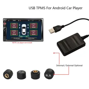 Ai MAȘINĂ DISTRACTIV Android TPMS Pentru Masina Radio, DVD Player Monitorizare a Presiunii în Anvelope Sistemul de Anvelopă de Rezervă Internă Senzor Extern USB PGT