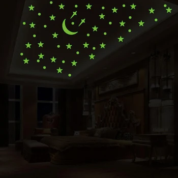 Preț Special! 50pcs 3D Stele În Întuneric Stralucitoare Lampă Fluorescentă de pe Peretele din sufragerie Plastic Autocolant Decor pentru Camera Copii