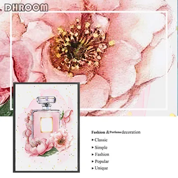 Nordic Fată De Moda De Arta De Perete Panza Pictura Genele Buzele Poster De Imprimare Parfumuri Cărți Poza Modern Salon De Frumusețe Decor Dormitor