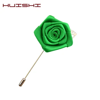 HUISHI Accesorii Pin Rever Pentru Barbati Femei Petrecerea de Nunta Handmade Rose Material Brosa de Frunze de Aur Pin Floare de Moda de sex Masculin Costum Cadou