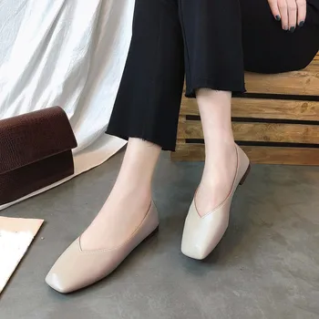 Moda Low-toc Anti-alunecare Pantofi Femei Toamna Vara Mini-dovada Deget de la picior Pătrat Plat Coreea Stil Sandale Pantofi Superficial Simplu Pantof