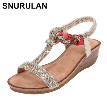 SNURULANSummer sandale pentru femei 2020 nou pantofi cu tocuri inalte pene tocuri pantofi de argint femeie boheme fără dantelă platforma