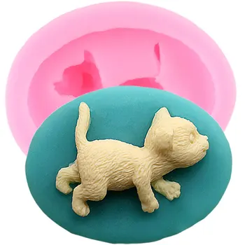 3D Pisica Drăguț Mucegai Silicon DIY Cupcake Topper Fondant Tort de Decorare Instrumente de Copt Cookie Bomboane de Lut Ciocolata Gumpaste Matrite