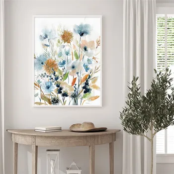 Culoare De Apă De Flori De Plante Canvas Postere Si Printuri Poze De Perete Pentru Casa De Design De Cameră Decor Estetic, De Decorare Camera De Zi