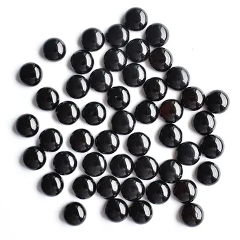 En-gros de 50pcs/lot de moda de inalta calitate naturale de onix negru rotund taxi cabochon margele pentru bijuterii Accesorii face 8mm gratuit