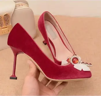 Drăguț Roz Pentru Femei De Moda Sandale Papion Stras Decor Glezna Folie De Vara Pantofi De Nunta Femeia Gladiator Tocuri Inalte Femei Pompe