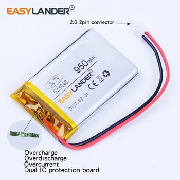 623048 3.7 V, 950mAh Litiu li-Polimer Li-ion Baterie Reîncărcabilă Pentru difuzor Bluetooth recorder Trafic jucării mp3 mp4 GPS plug