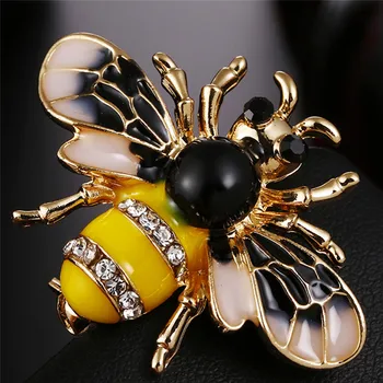 Albine Broșe Pentru Femei Insecte Email Pin Cristal Costum Eșarfă Guler Ace Și Broșe Bărbați Vintage Stras