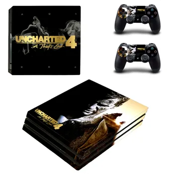 Uncharted 4 a Thief ' s End PS4 Pro Piele Autocolant Decal pentru Consola PlayStation 4 și 2 Controllere PS4 Pro Piele Autocolant Vinil
