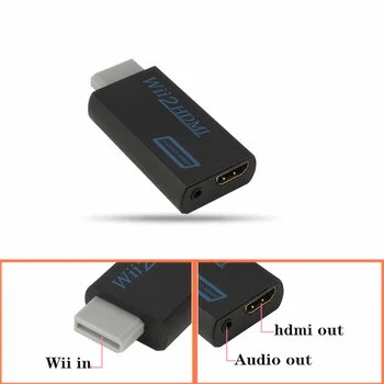 Full HD 1080P Wii la HDMI compatibil cu Convertor Adaptor Wii2HDMI-compatibil Converter 3.5 mm Audio pentru PC HDTV Monitor