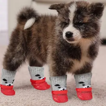 4buc/Set Impermeabil Câine de Companie Pantofi Anti-Alunecare Cizme de Ploaie Încălțăminte Pentru Câini de talie Mică Pisici Chihuahua, Yorkie Puppy Dog Șosete Papuceii