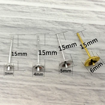 10buc Cupru Cercei Setări 3/4/5/6mm Gol Baza Rotunda Ceașcă Forma Stud DIY Cercei Bijuterii de Luare de Materiale
