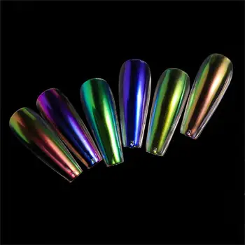 Transparent Aurora Unghii Sclipici Pulbere Strălucitoare Cameleon Pigment Praf Sirena Oglindă Chrome Nail Art Decor
