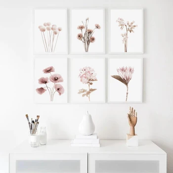 Botanic, Flori, Plante Postere si Printuri Galerie de Arta de Perete Nordic Panza Pictura Dreative Imaginile pentru Camera de zi Decor Acasă