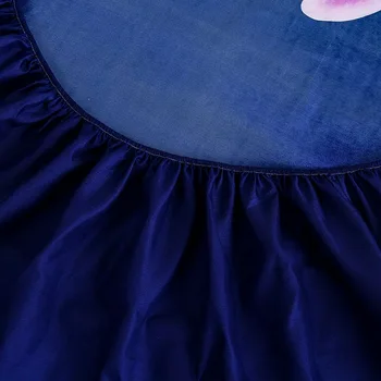 Spațiu de moda fluture Albastru purpel Pat Cearșafuri Sábanas husa pentru Saltea cu Elastic din Microfibra 120*200*30 90*200*30cm