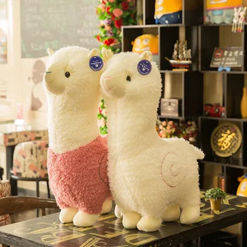 De înaltă calitate, desene animate drăguț alpaca păpușă jucărie de pluș moale de pluș animale de companie papusa pentru copii iubitor de prieteni de vacanță cadou de ziua de nastere