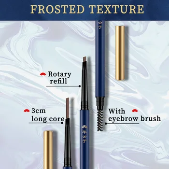 Creion Sprancene Maro Watetproof Rotirea Automată Stilou Cu Pensula Nu Infloreste De Lungă Durată Cosmetice Instrumente