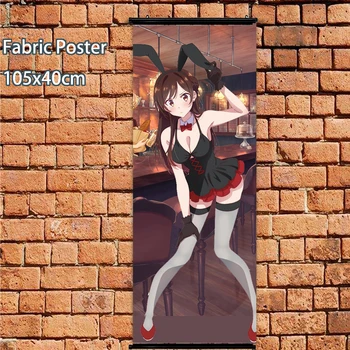 Anime Poster Kanojo Okarishimasu Ichinose Chizuru Nanami bunny perete scroll 105cm Printuri de Arta Acasă Decorare Camera