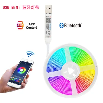Bluetooth SMD5050 LED Strip Lumină Flexibil Lampa de 1M 2M 3M 4M 5M Banda Diodă DC5V Birou, TV cu Ecran Fundal Iluminat Camera Cablu USB
