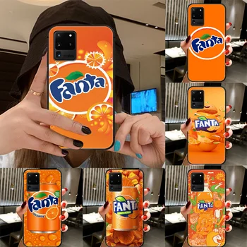 Fanta Bea Telefon Orange Caz Capacul Coca Pentru Samsung Galaxy S 6 7 8 9 10 e 20 de Marginea Uitra Nota 8 9 10 Plus negru Bara de protectie Moale