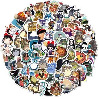 100buc Anime Japonez Ponyo Autocolante Ghibli, Hayao Miyazaki Totoro Spirited Away Princess Mononoke KiKi Papetărie de benzi Desenate, Autocolante