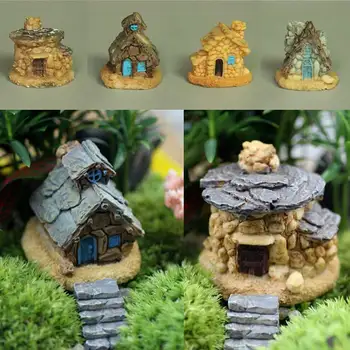 Casă de piatră Zână Grădină în Miniatură Ambarcațiuni Micro Cabana Peisaj Decor Pentru DIY Rasina de Artizanat HFD889