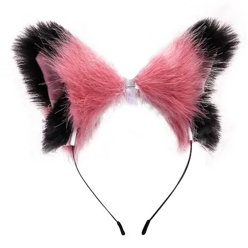 Pisica Drăguț Vulpe Blană De Păr În Urechi Cercuri Anime Lolita Cosplay Hairband Blana Benzi Bell Clipuri Fete Accesorii De Par Ureche Banda De Păr