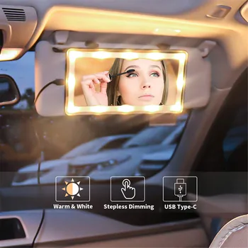 Universal Auto LED Oglinda Interioara Atingeți Comutatorul Machiaj Universal Oglindă Automobile Auto-styling Siguranță Oglinda din Spate 2021 Noi