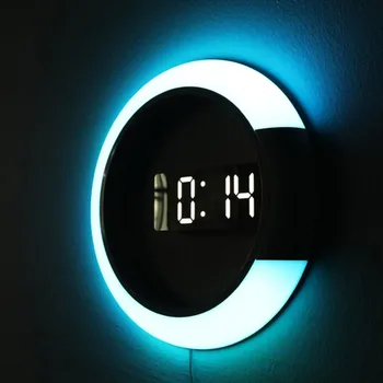 NOI cu LED-uri ceas de perete Ceas de Masa Digital cu Alarmă Oglindă Gol Ceas de Perete cu Design Modern Veioza Pentru Casa Living Decoratiuni