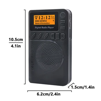 DAB Radio FM Radio Digital, Built-in Baterie Reîncărcabilă, Card SD MP3 pentru Funcția de Redare, Mini Handheld Portabil Radio