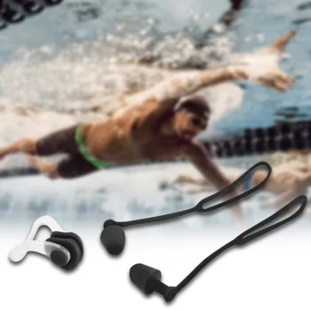 Scufundări Cu Coarda Protector Impermeabil Dopuri de urechi Non-toxic, Moale Surfing Confortabil Clip Nas Înot Sport Silicon