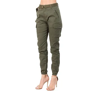 Femei Talie Mare Sweatpant Doamnelor Slim Fit Jogger Cargo Pantaloni de Camuflaj Cu Potrivire Centura de Pantaloni de Agrement Confort